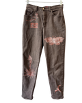 Red Patchwork Dark Denim
