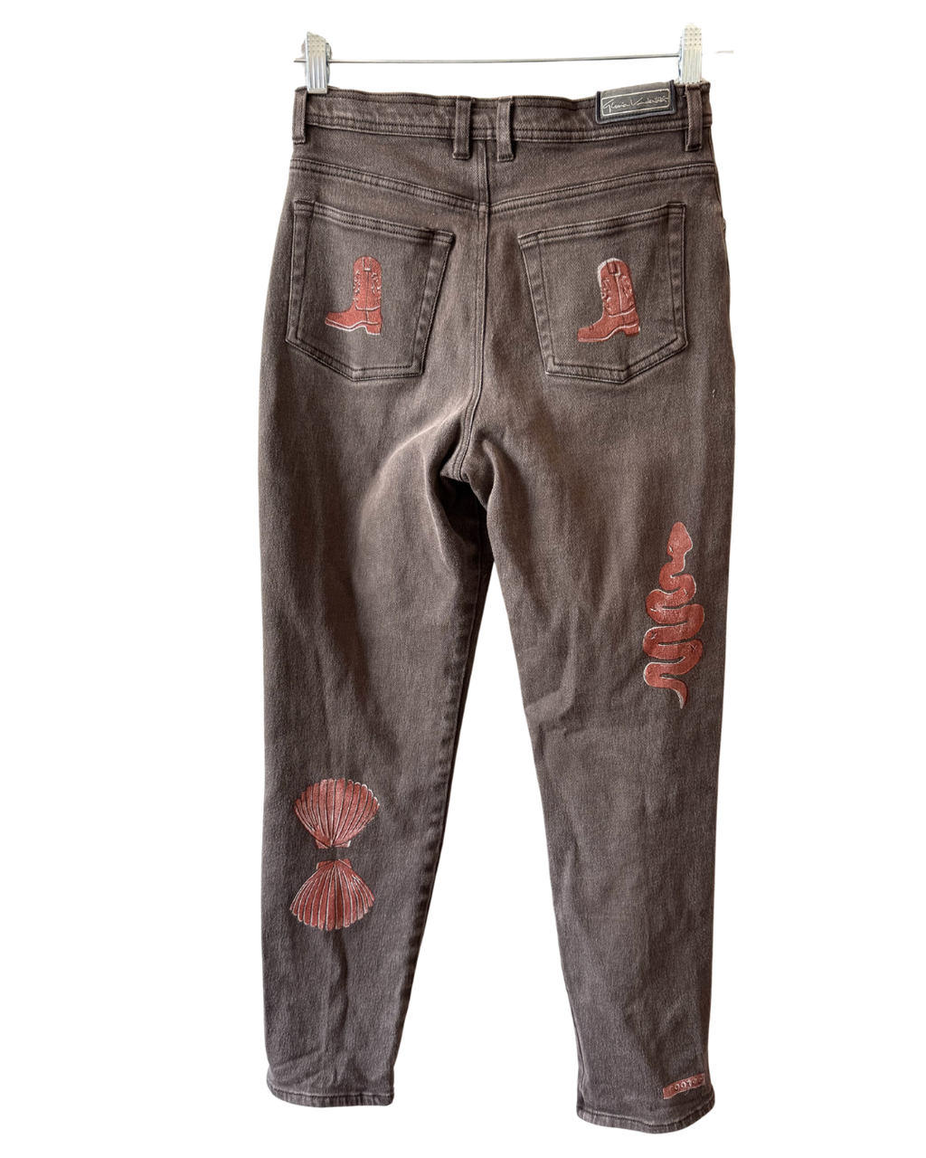 Red Patchwork Dark Denim