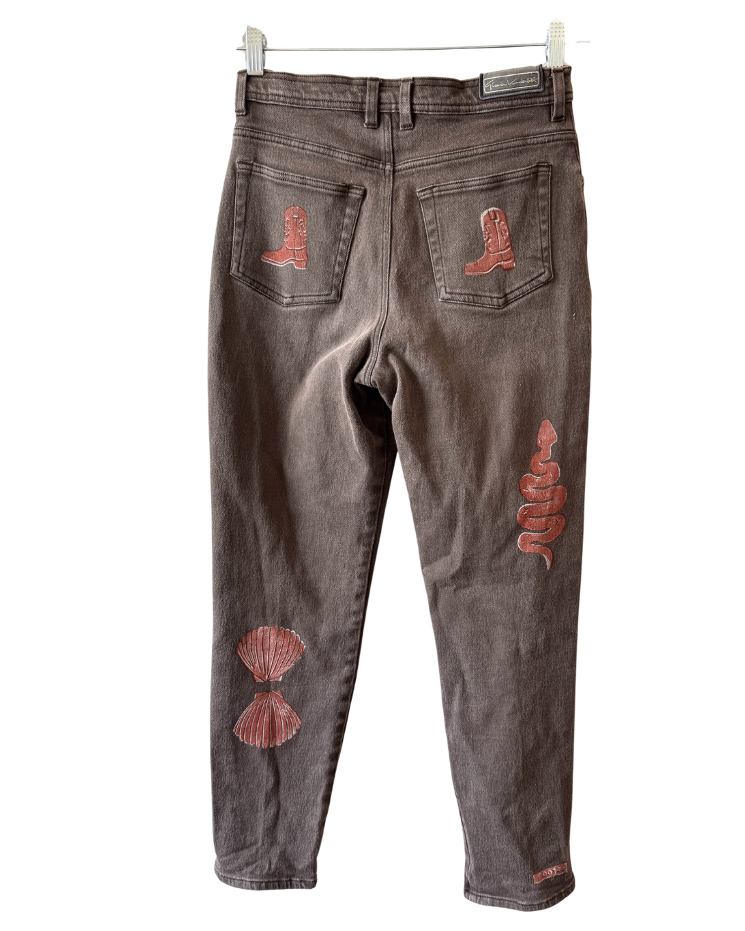 Red Patchwork Dark Denim