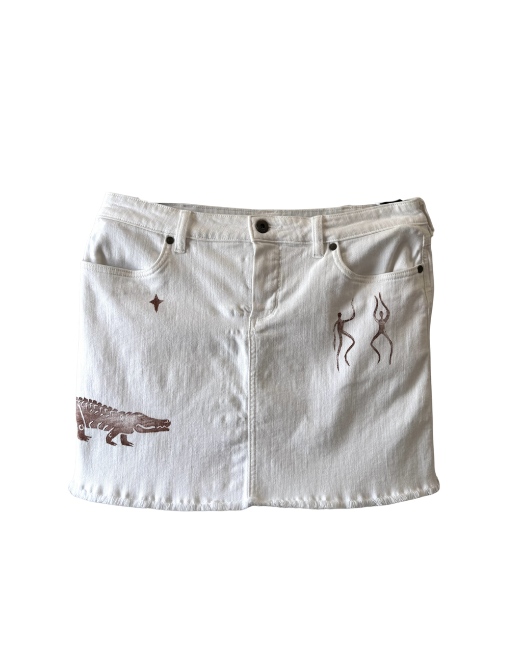 Samba White Denim Skirt