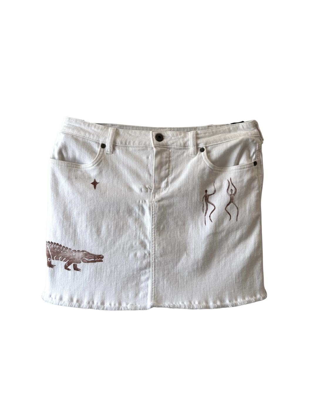 Samba White Denim Skirt
