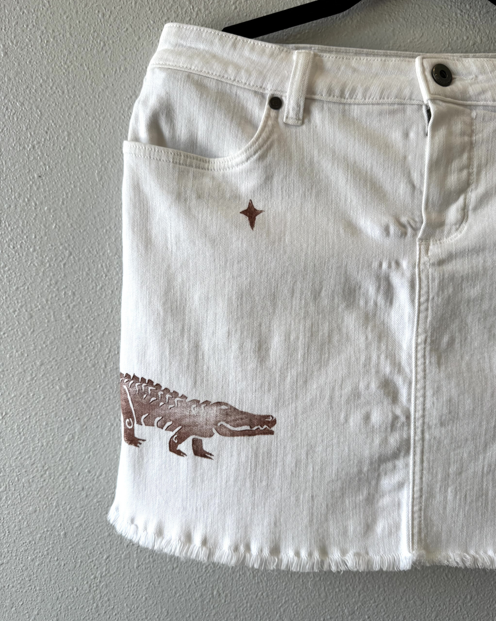 Samba White Denim Skirt