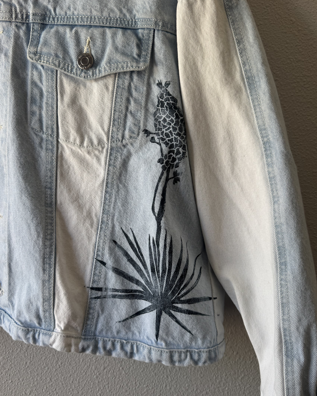 Striped Patched Denim Jacket