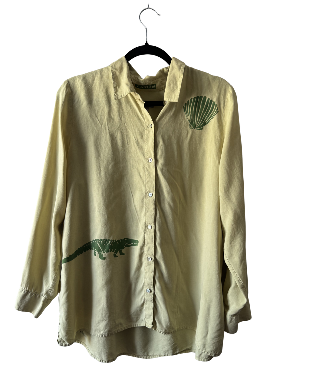 Beach Gator Silk Button Down