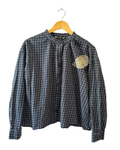 Navy Oyster Plaid Top