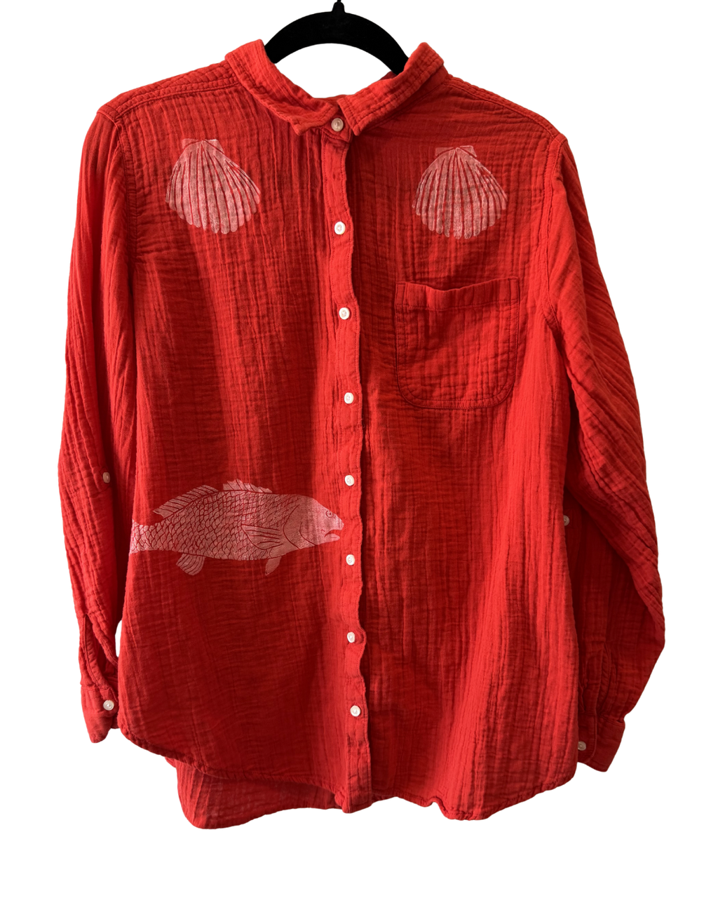 Red Bar Button Down