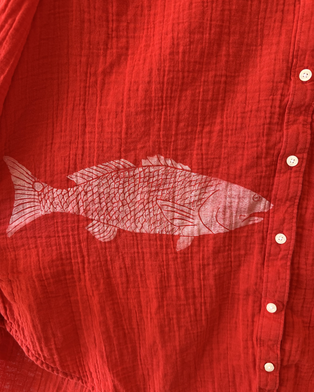 Red Bar Button Down