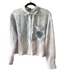 Cropped Sky Button Down