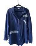 Navy Greece Button Down