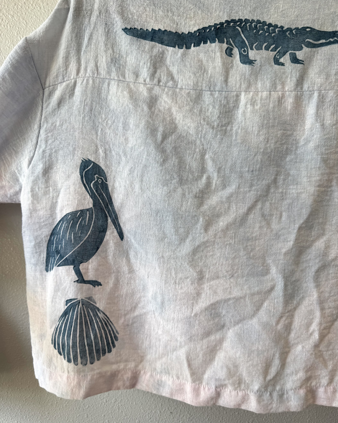 Cropped Sky Button Down