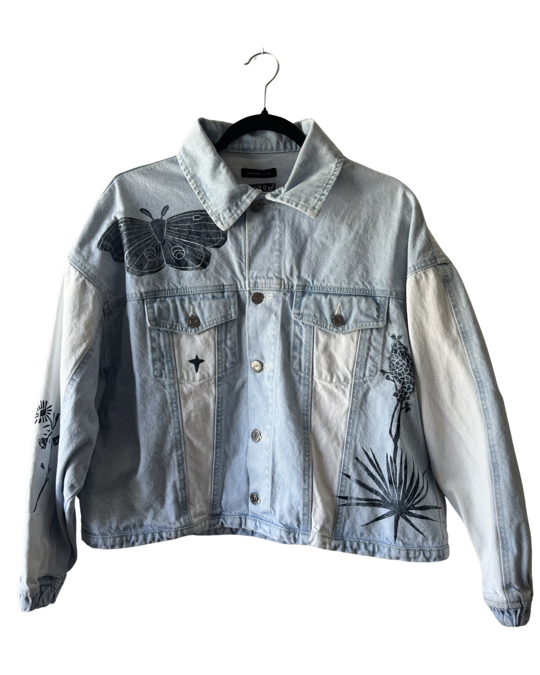 Striped Patched Denim Jacket