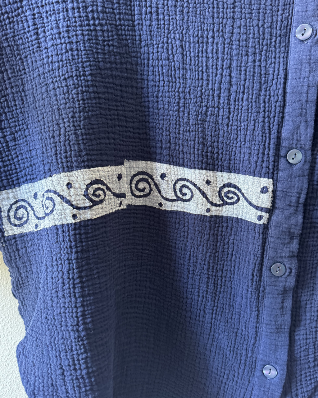 Navy Greece Button Down
