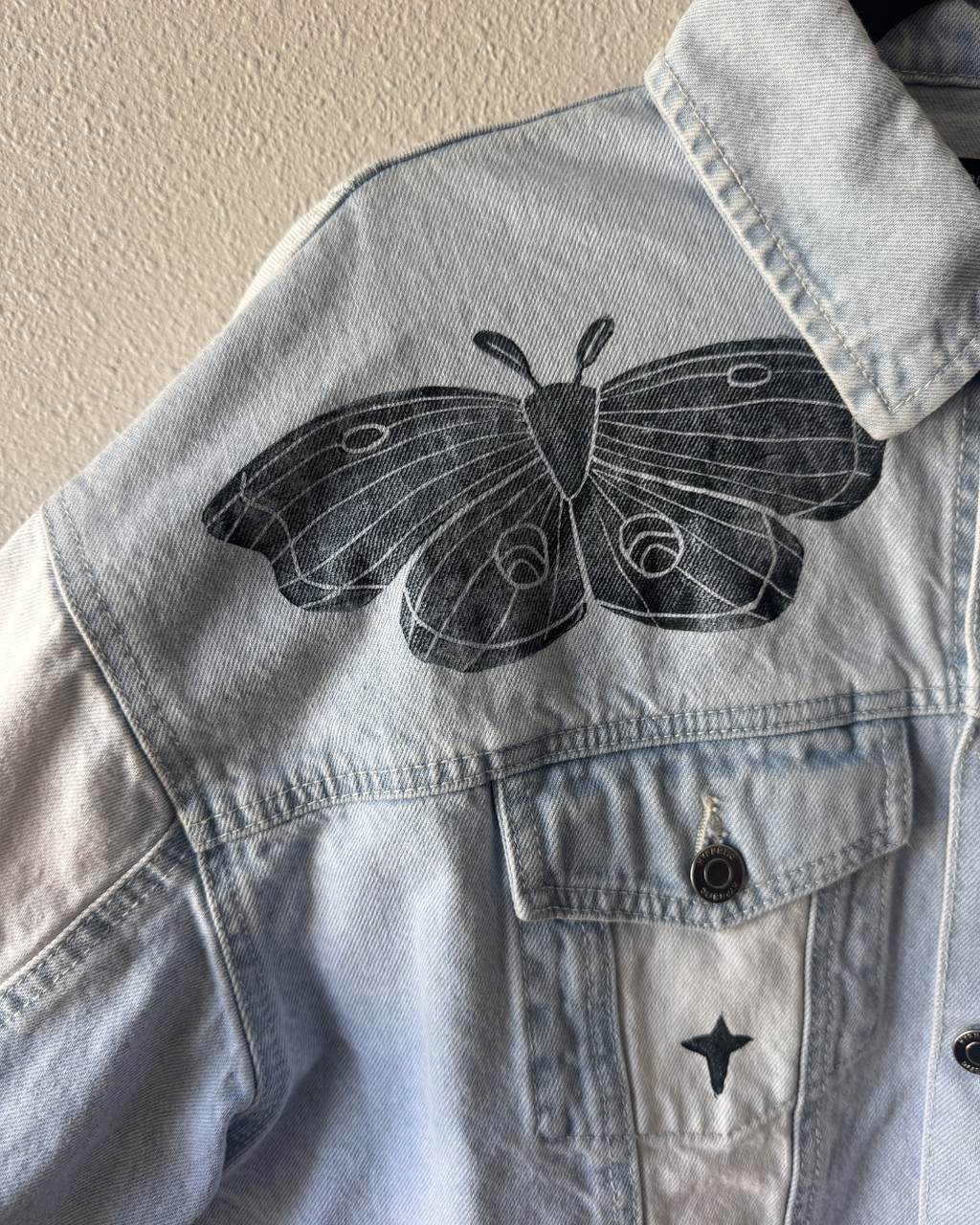 Striped Patched Denim Jacket