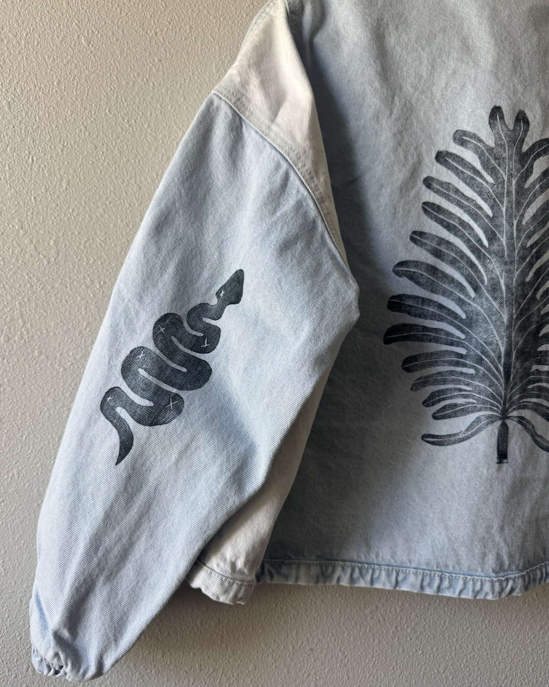 Striped Patched Denim Jacket