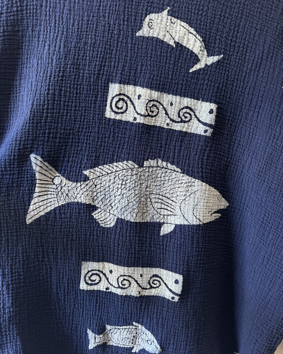 Navy Greece Button Down