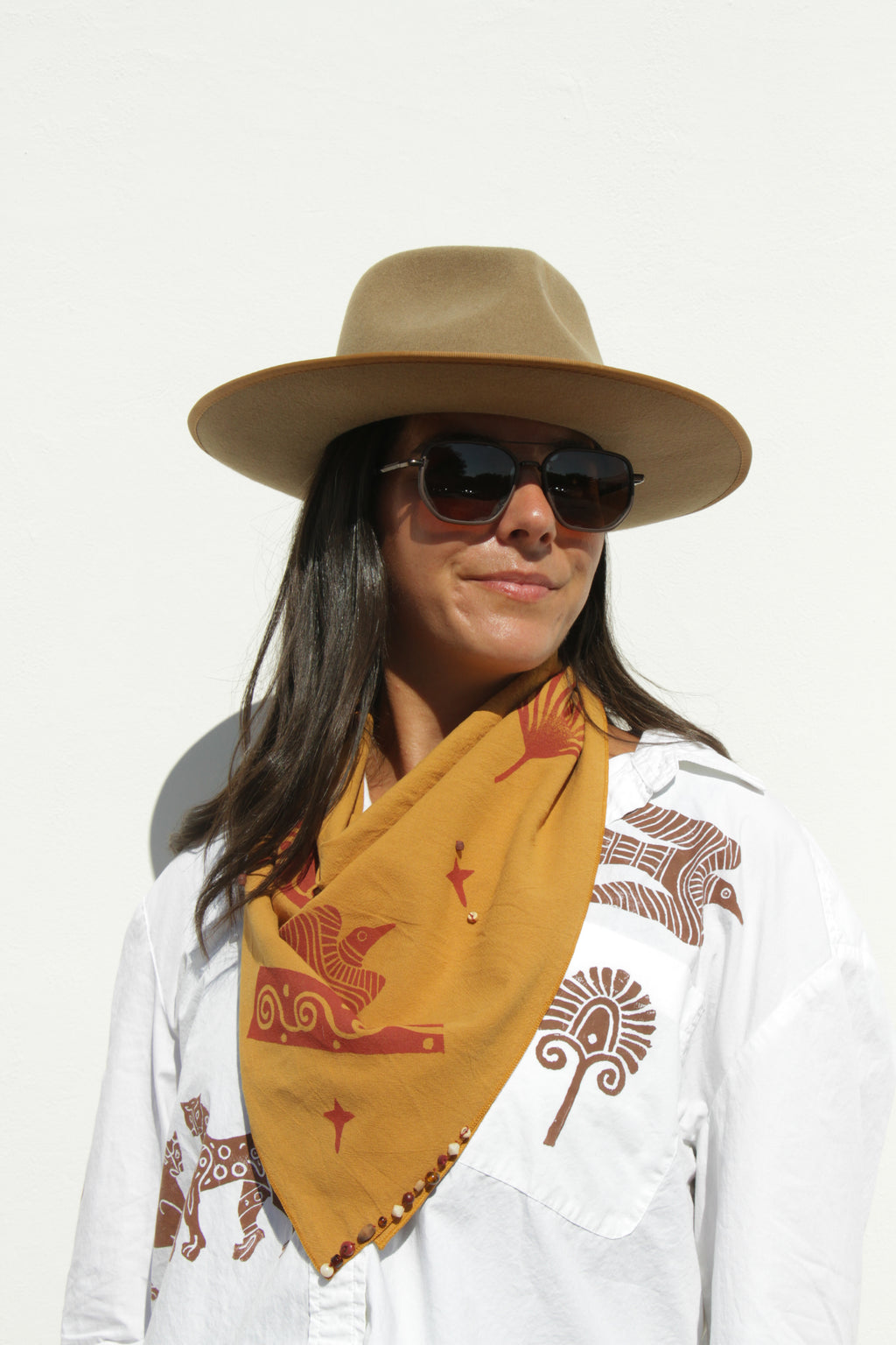 Mustard Yellow Bandana: Fire Bird