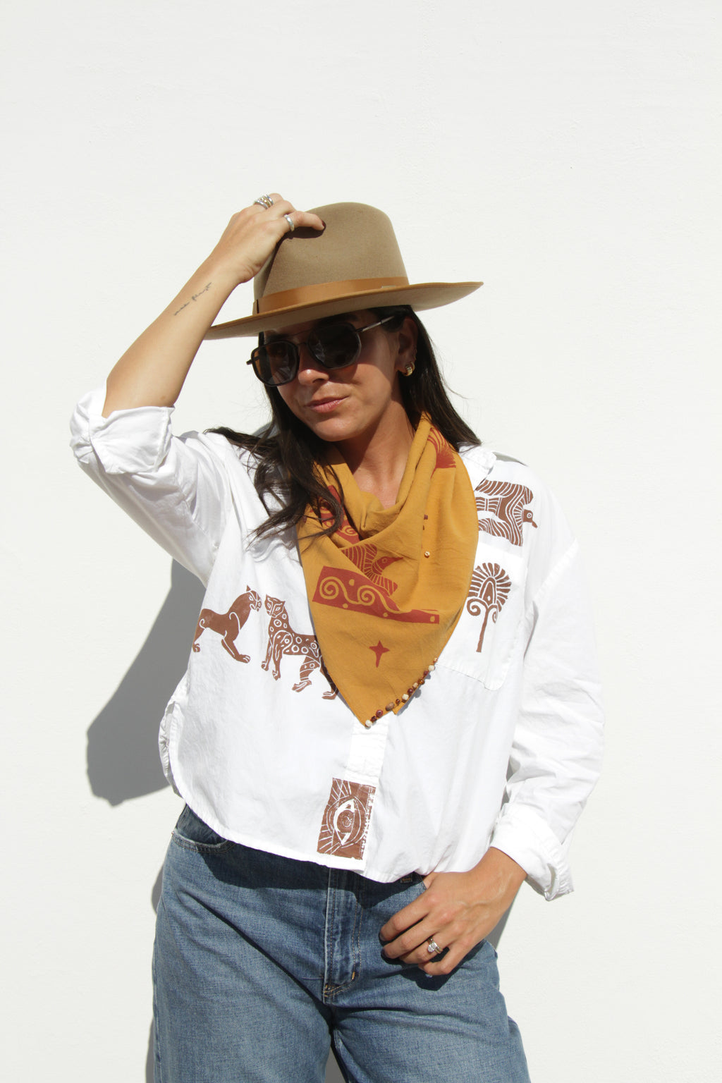 Mustard Yellow Bandana: Fire Bird