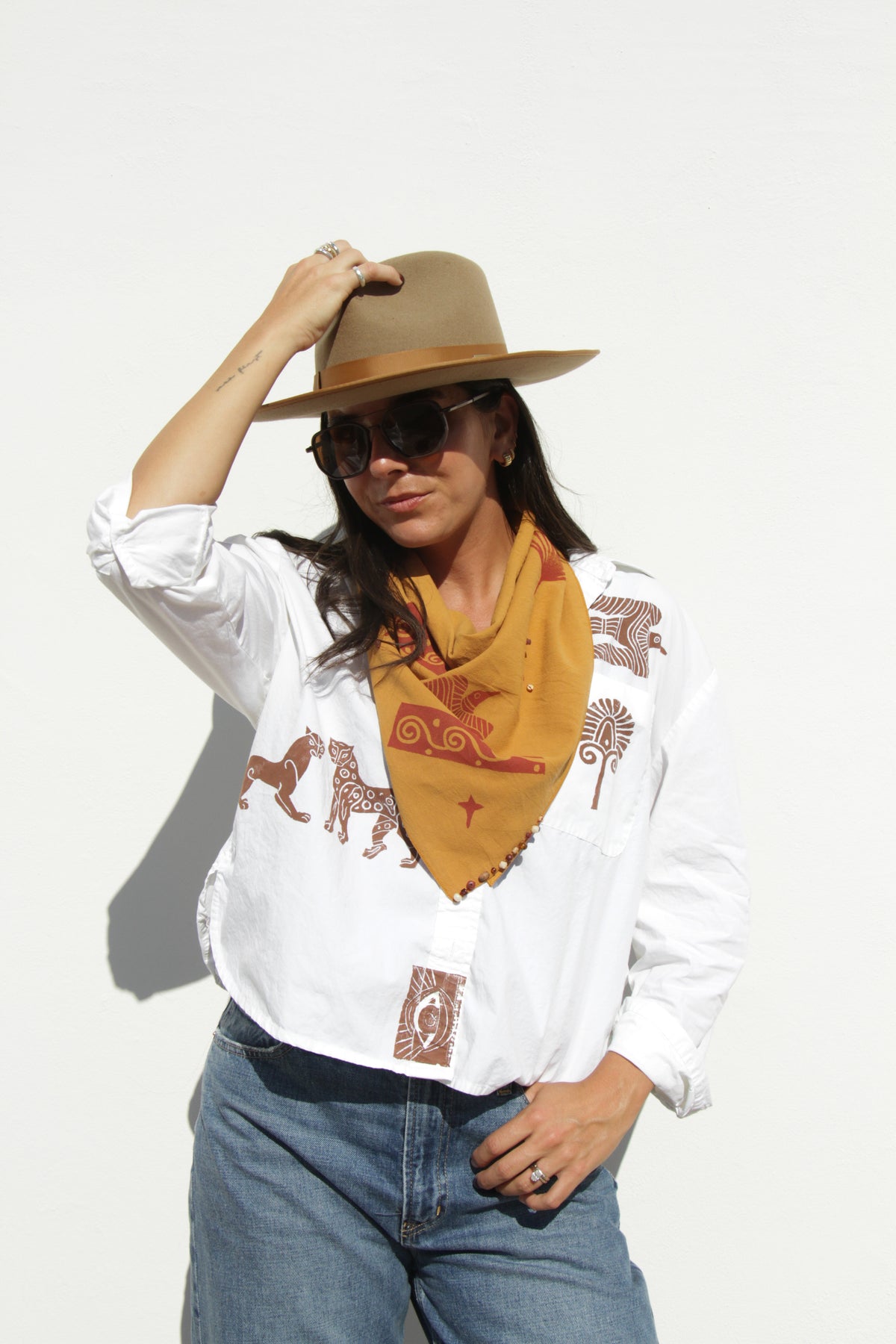 Mustard Yellow Bandana: Fire Bird