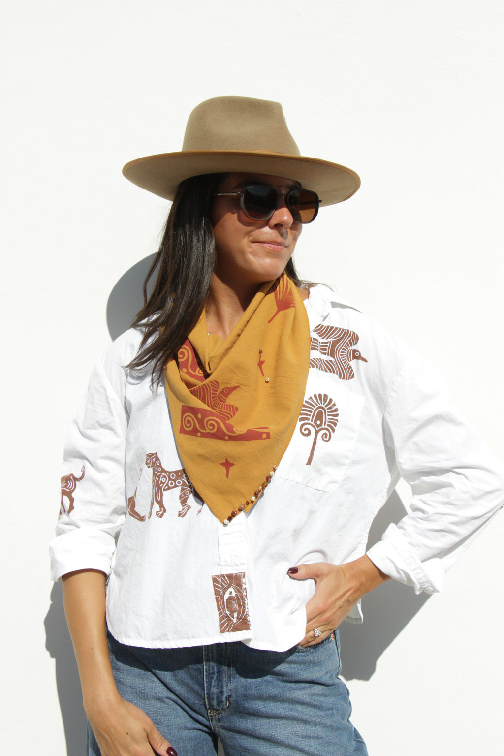 Mustard Yellow Bandana: Fire Bird