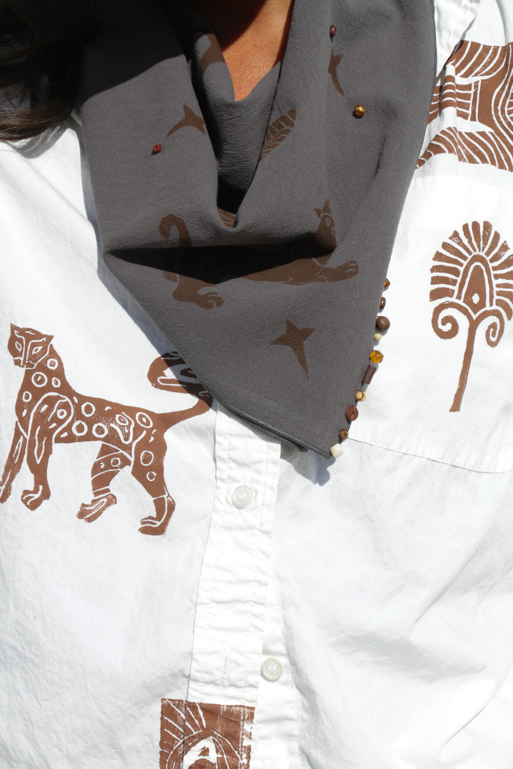 Dusty Blue Bandana: Moonrise Jungle