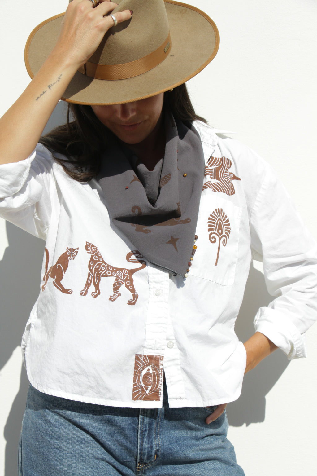 Dusty Blue Bandana: Moonrise Jungle