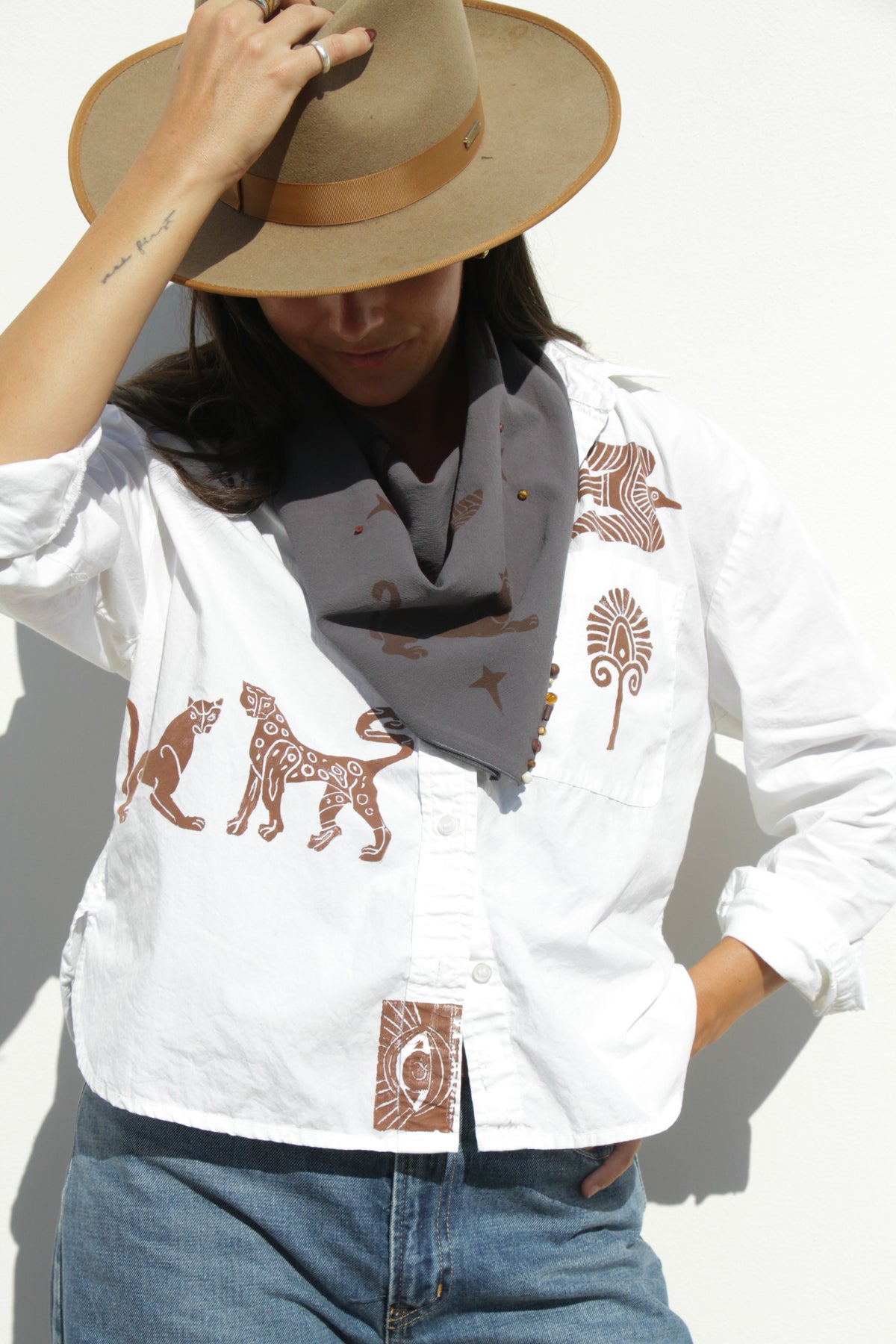 Dusty Blue Bandana: Moonrise Jungle