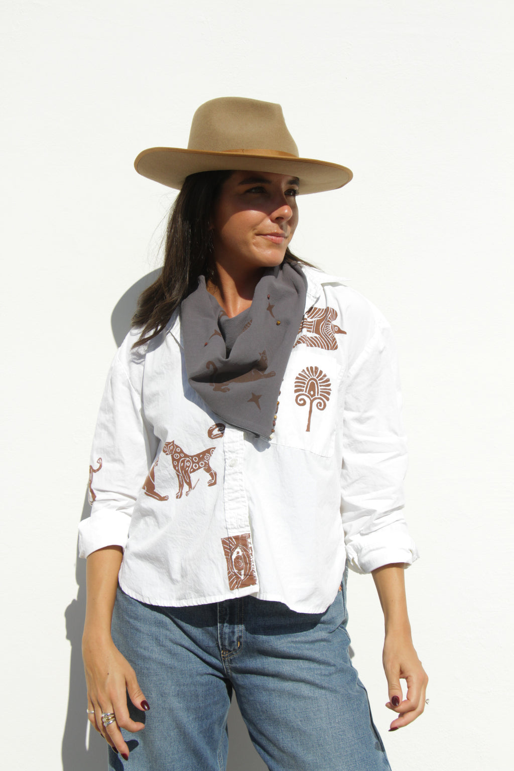 Dusty Blue Bandana: Moonrise Jungle