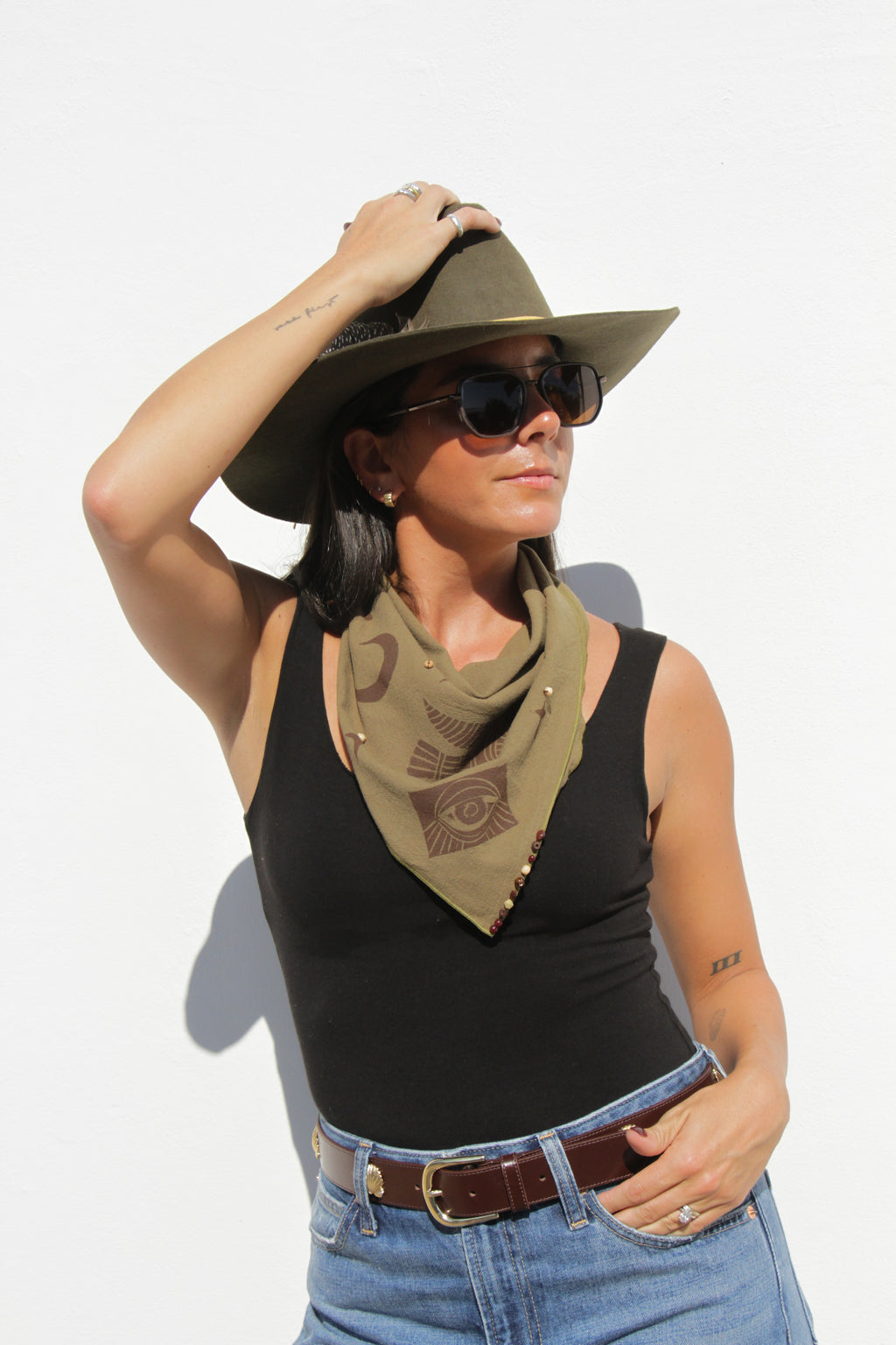 Moss Green Bandana: Bird's-Eye