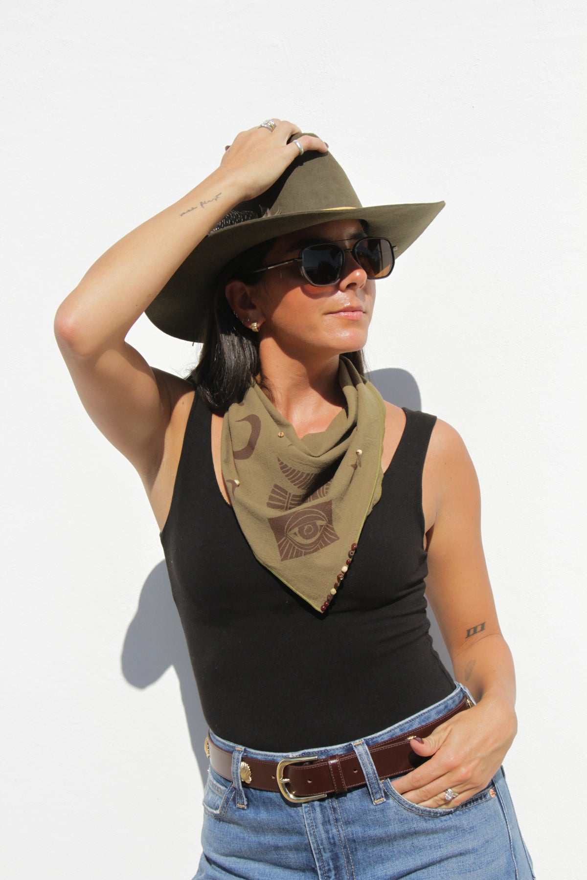 Moss Green Bandana: Bird's-Eye
