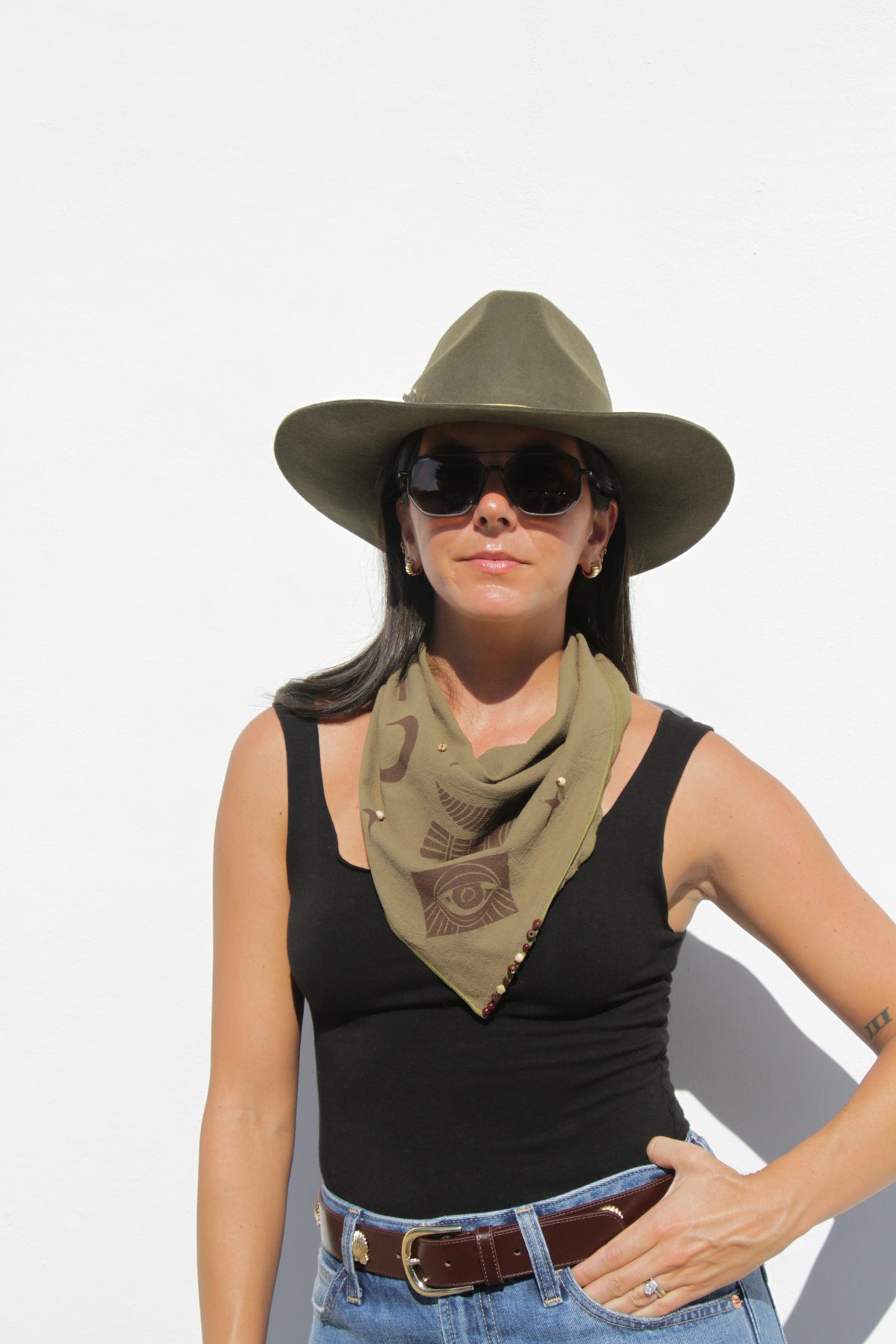 Moss Green Bandana: Bird's-Eye