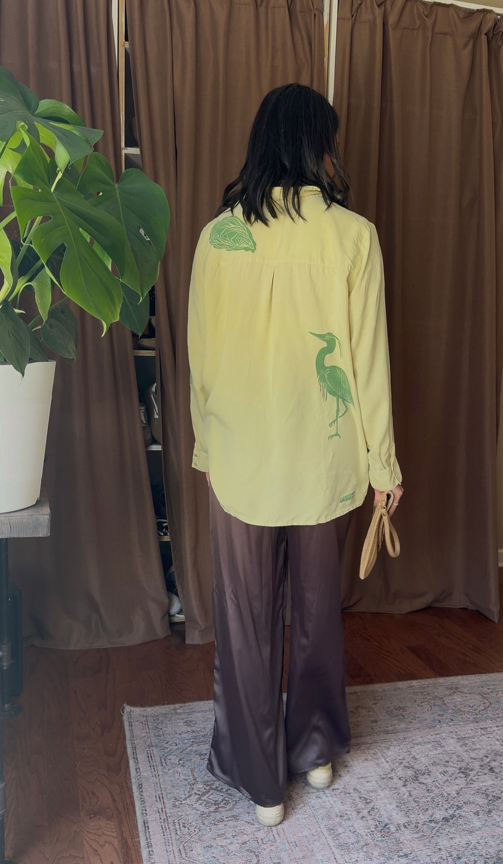 Beach Gator Silk Button Down
