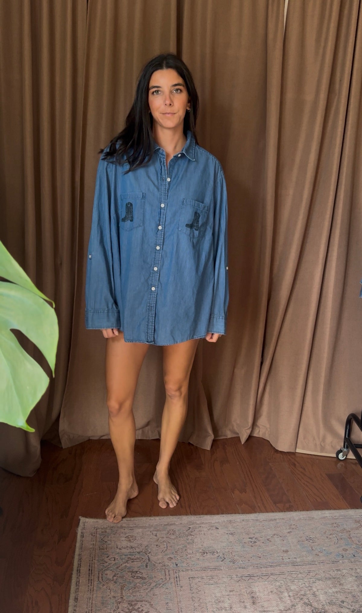 Boot Scootin' Denim Button Down