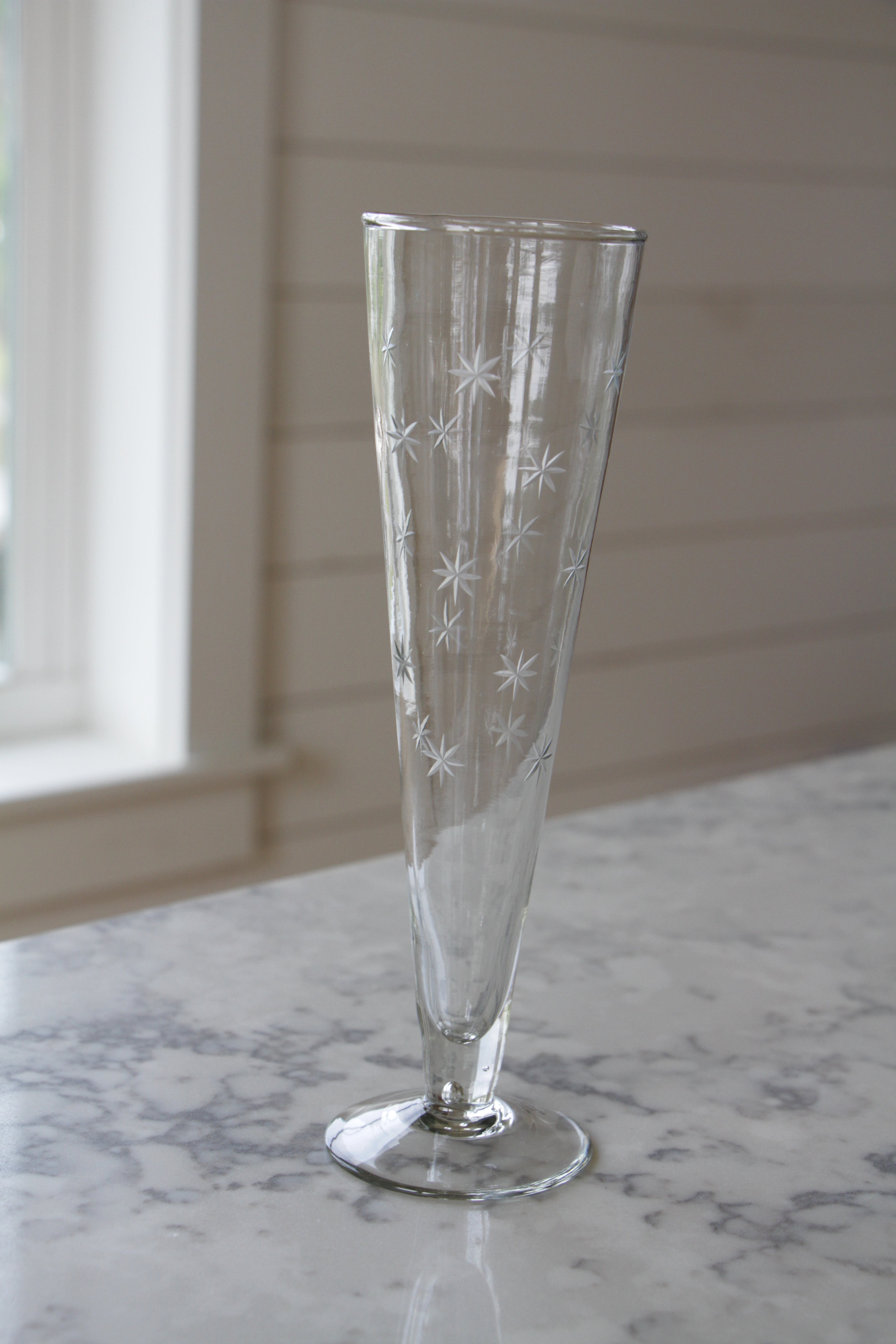 Star Etched Champagne Flutes