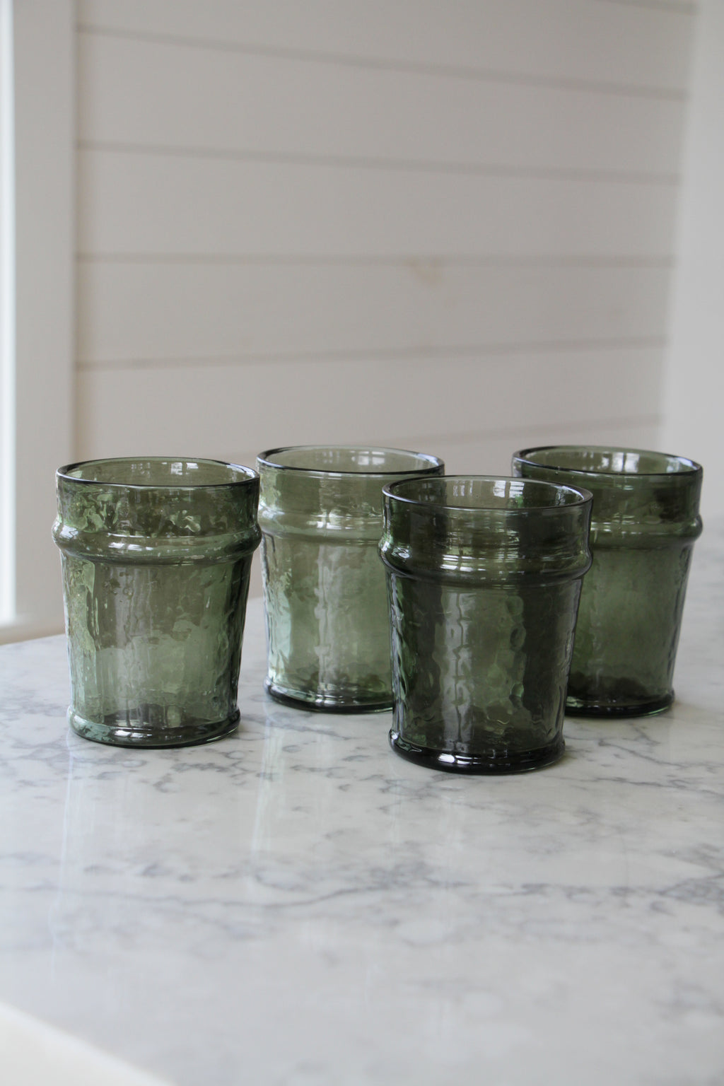 Hammered Green Glasses