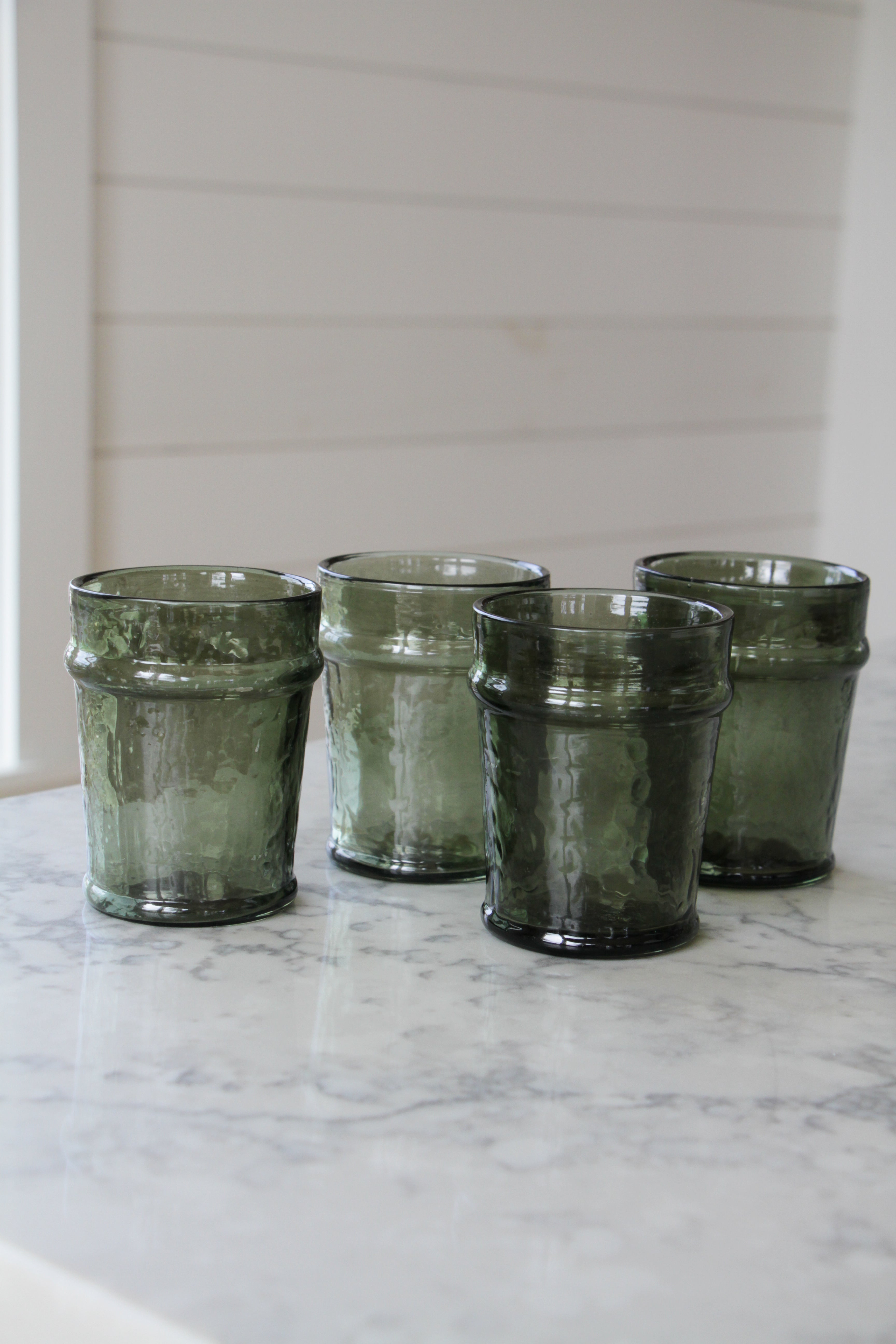 Hammered Green Glasses