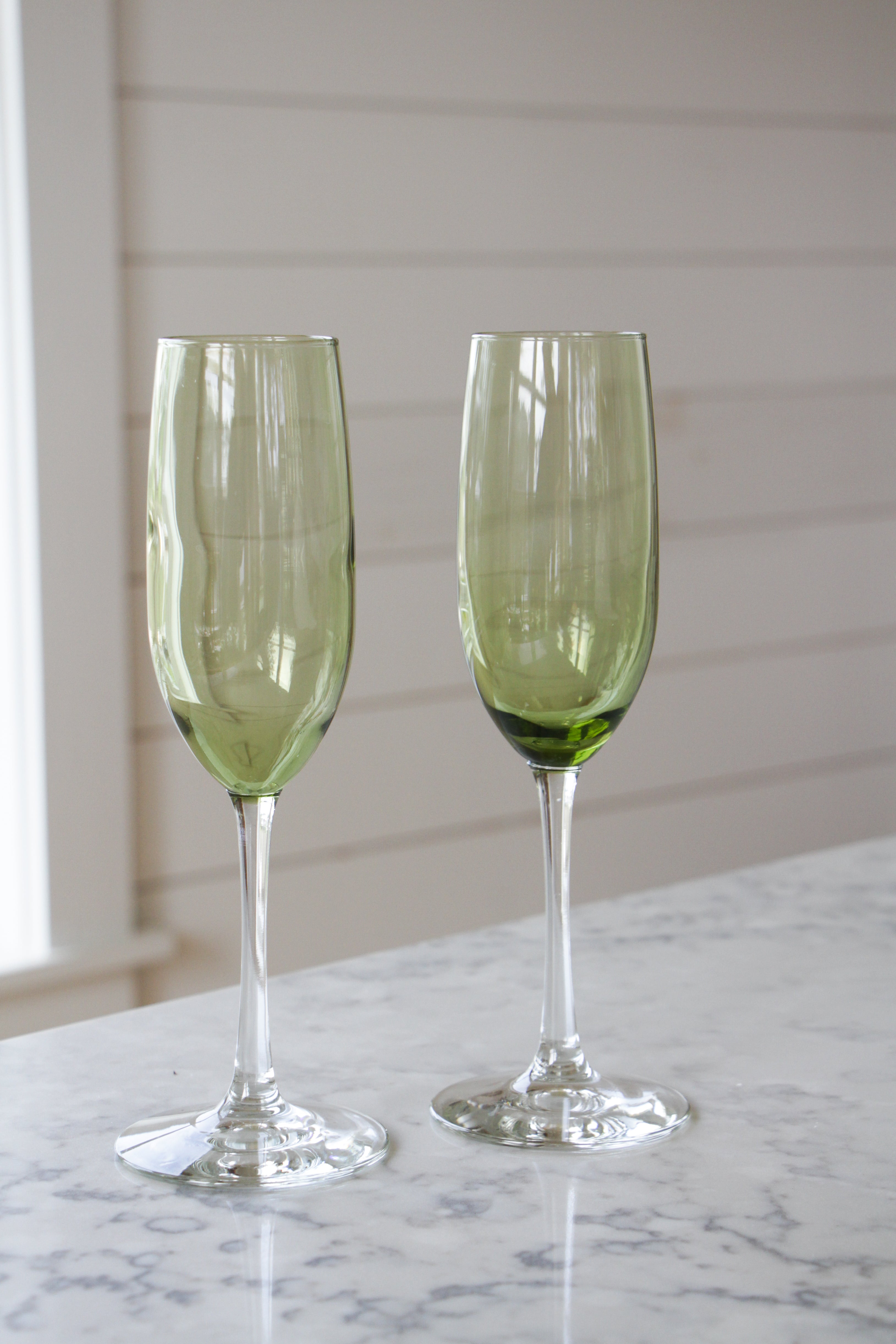 Green Champagne Glasses