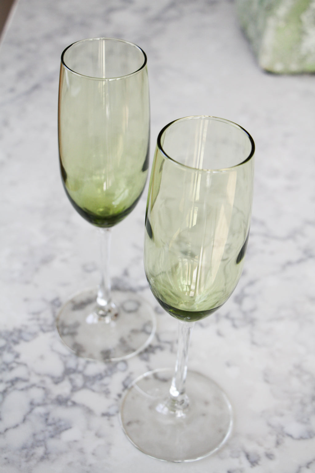 Green Champagne Glasses