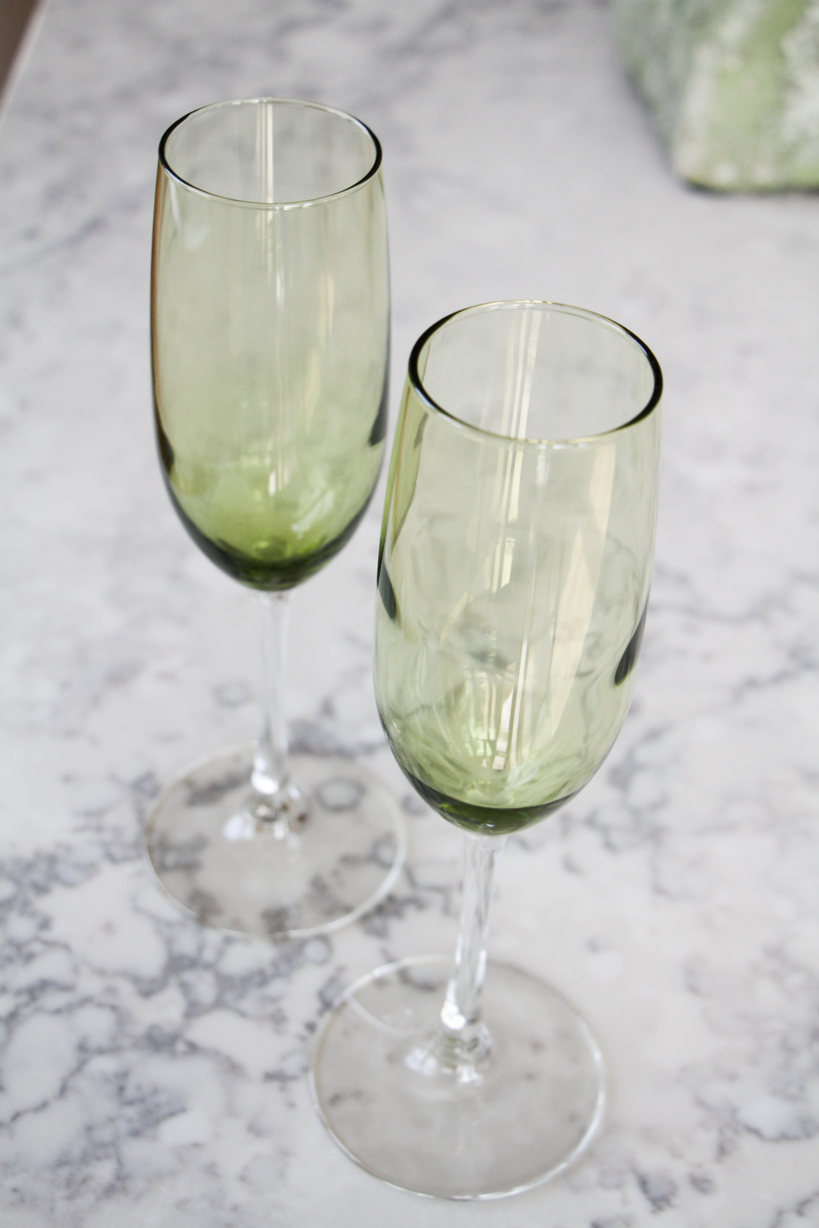 Green Champagne Glasses