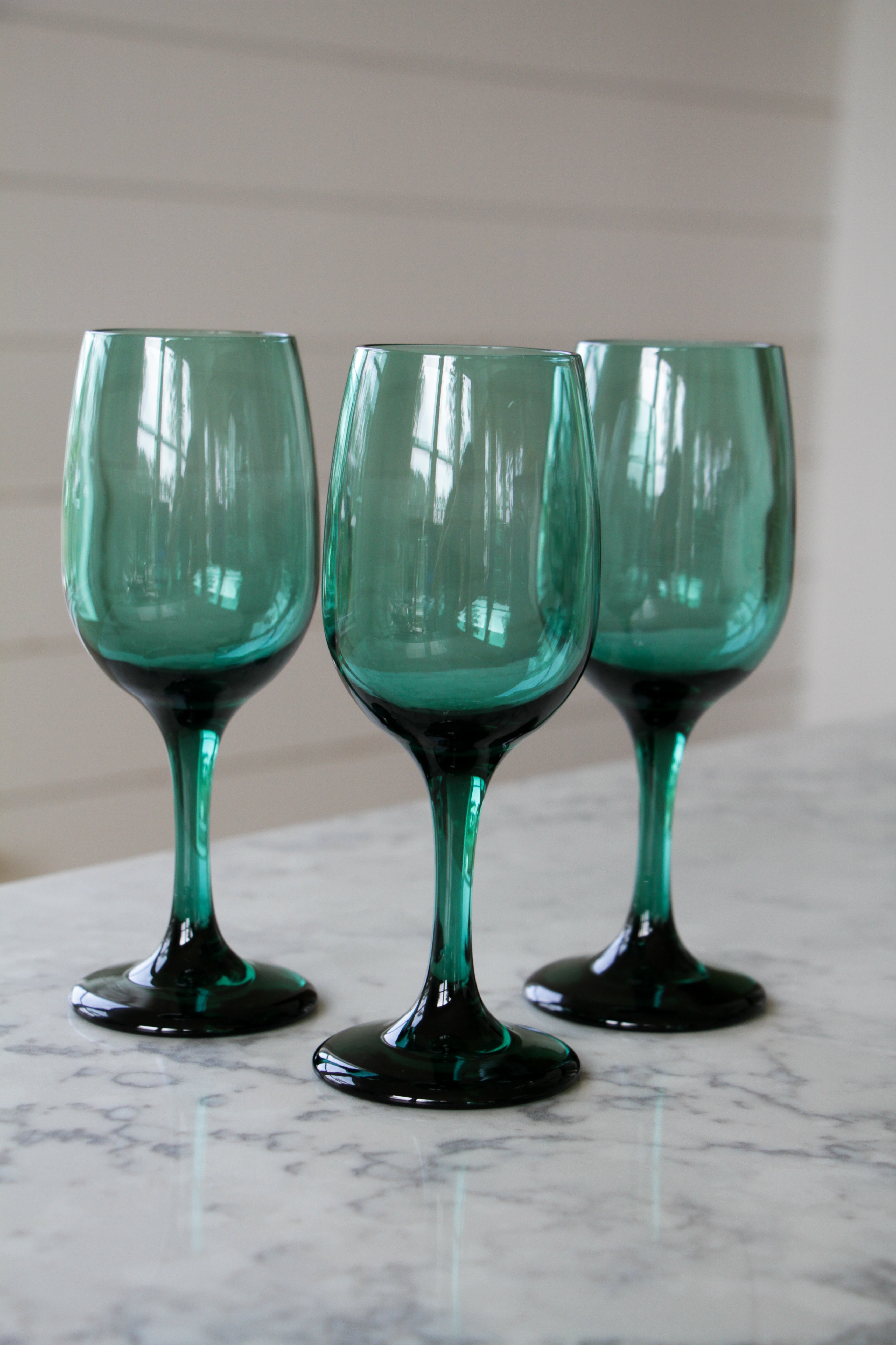 Short Green Wine Glasses
