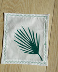White Cocktail Napkin with Palm