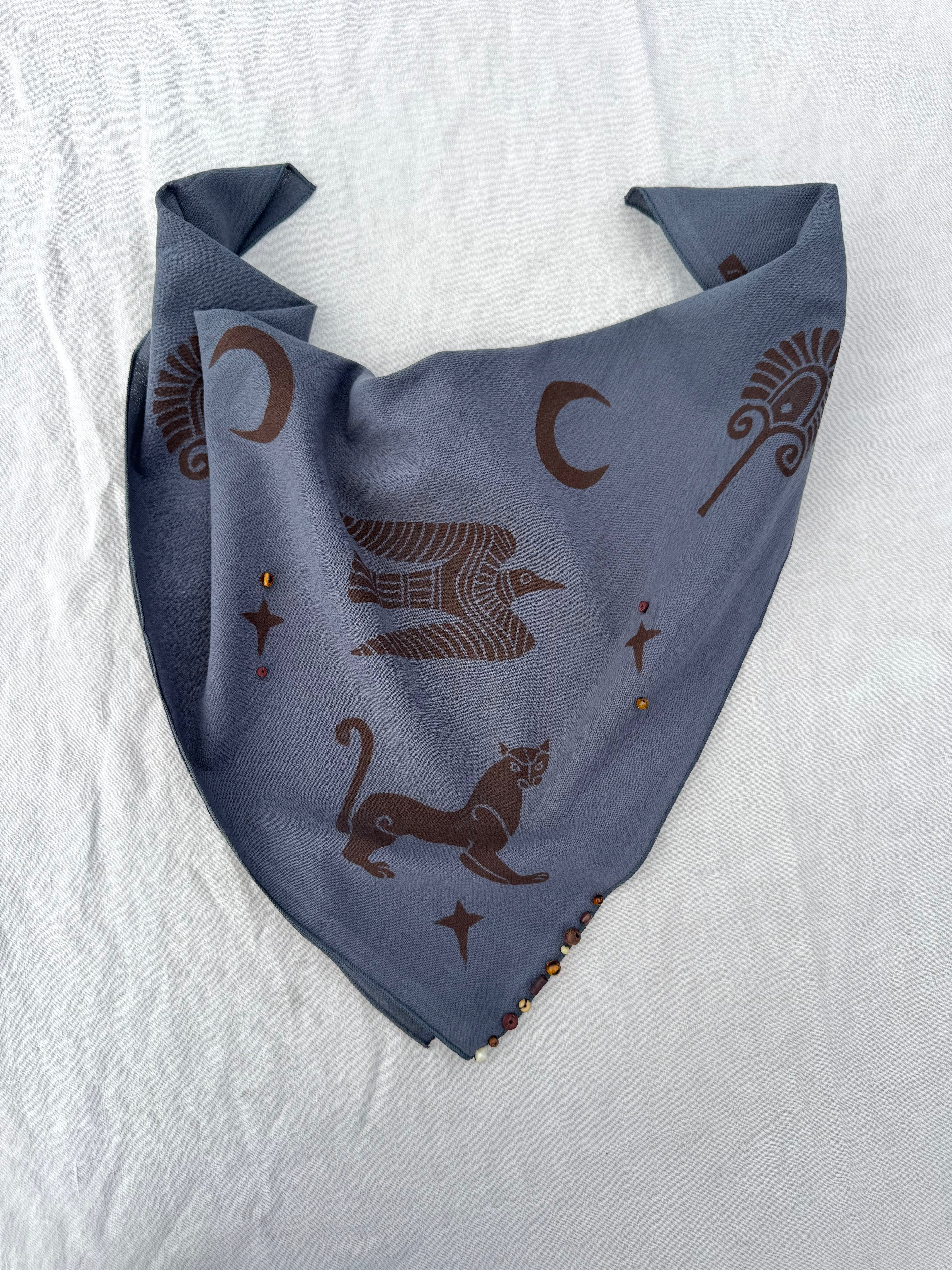 Dusty Blue Bandana: Moonrise Jungle