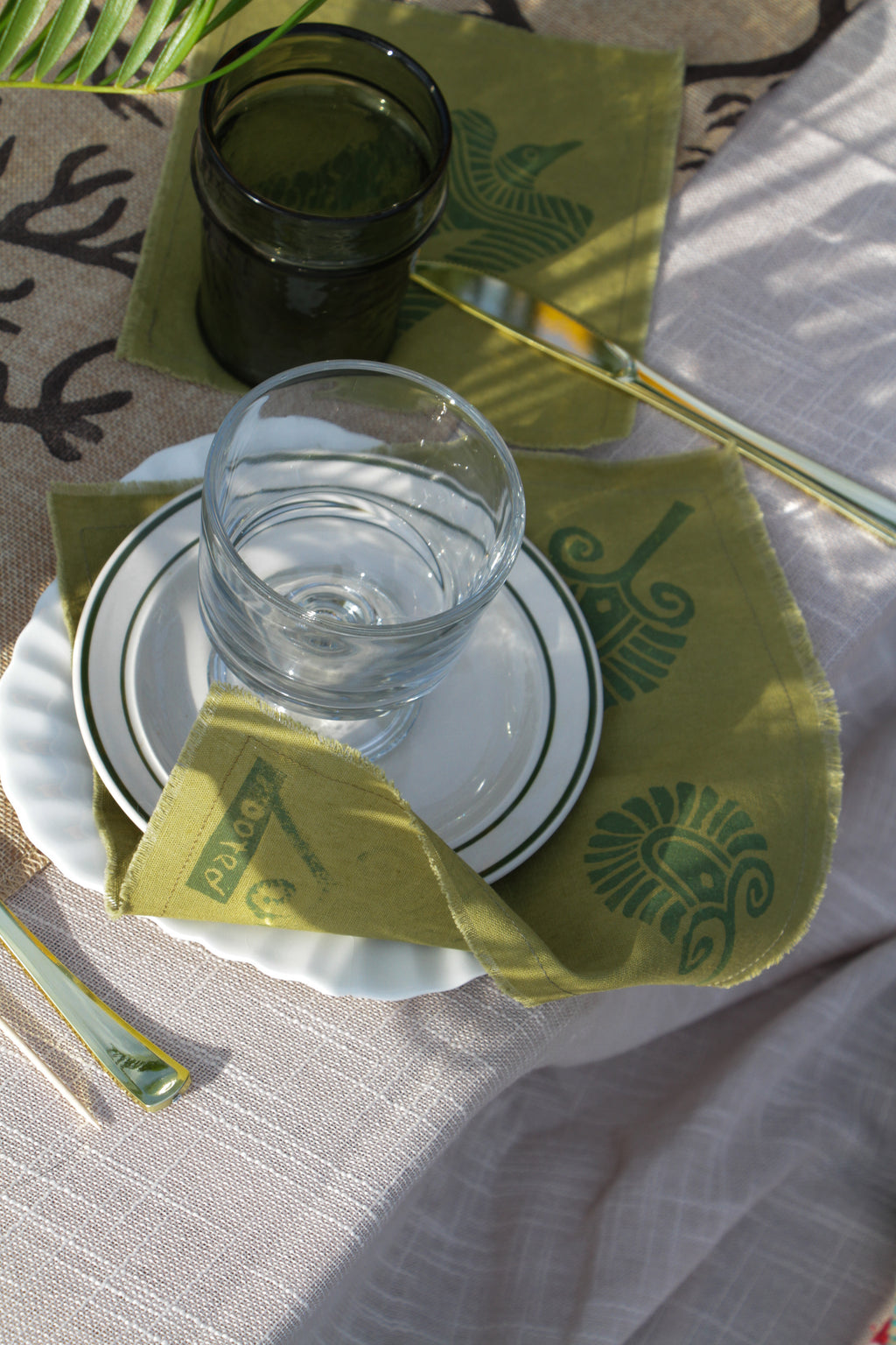 Hammered Green Glasses