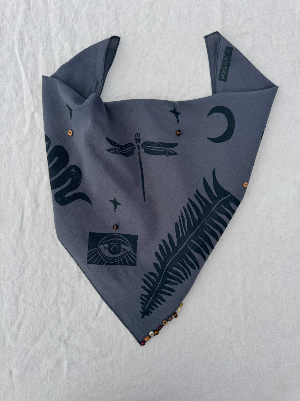 Dusty Blue Bandana: Mystic Fern