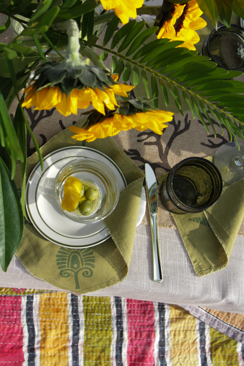 Hammered Green Glasses