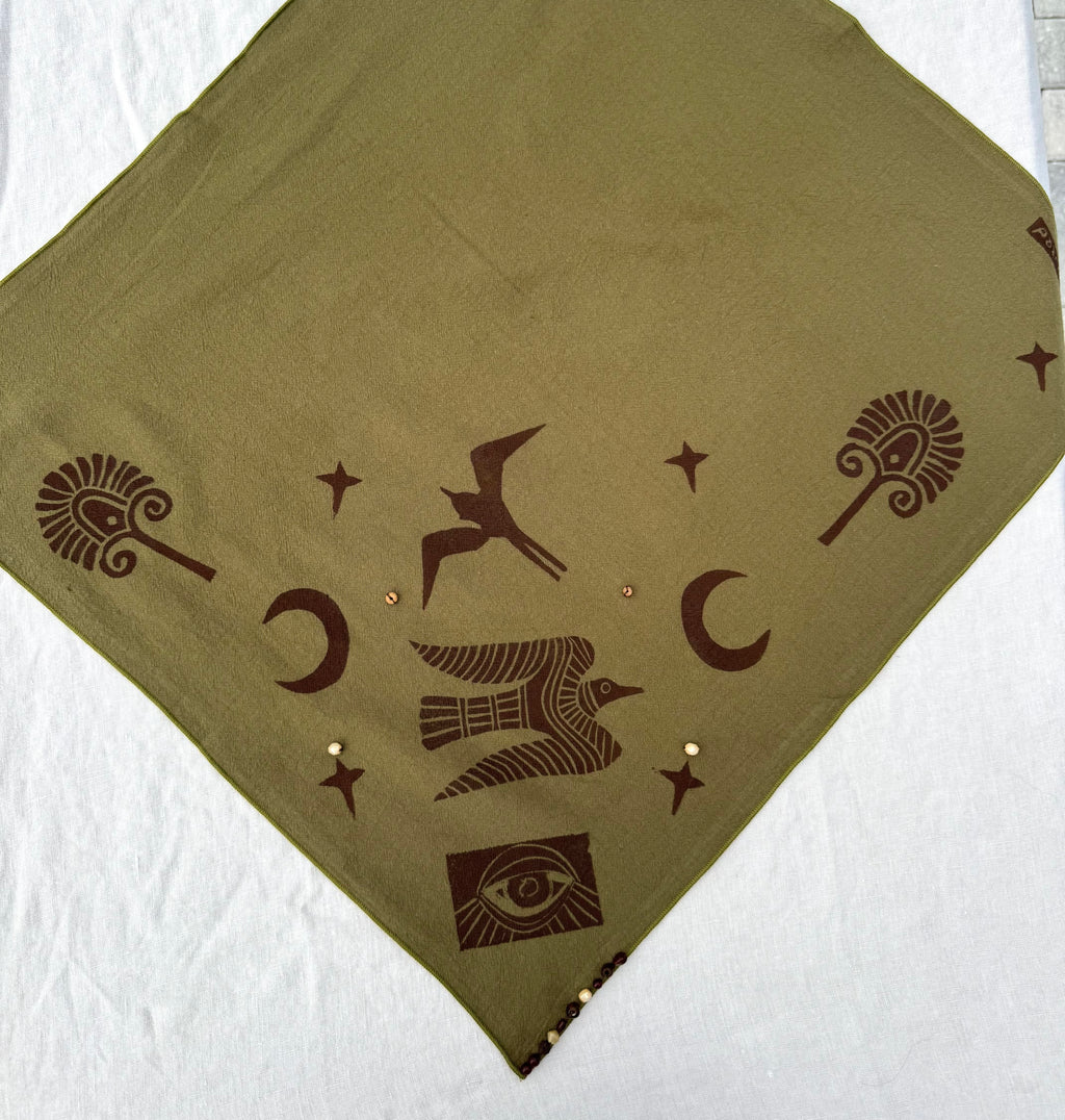 Moss Green Bandana: Bird's-Eye