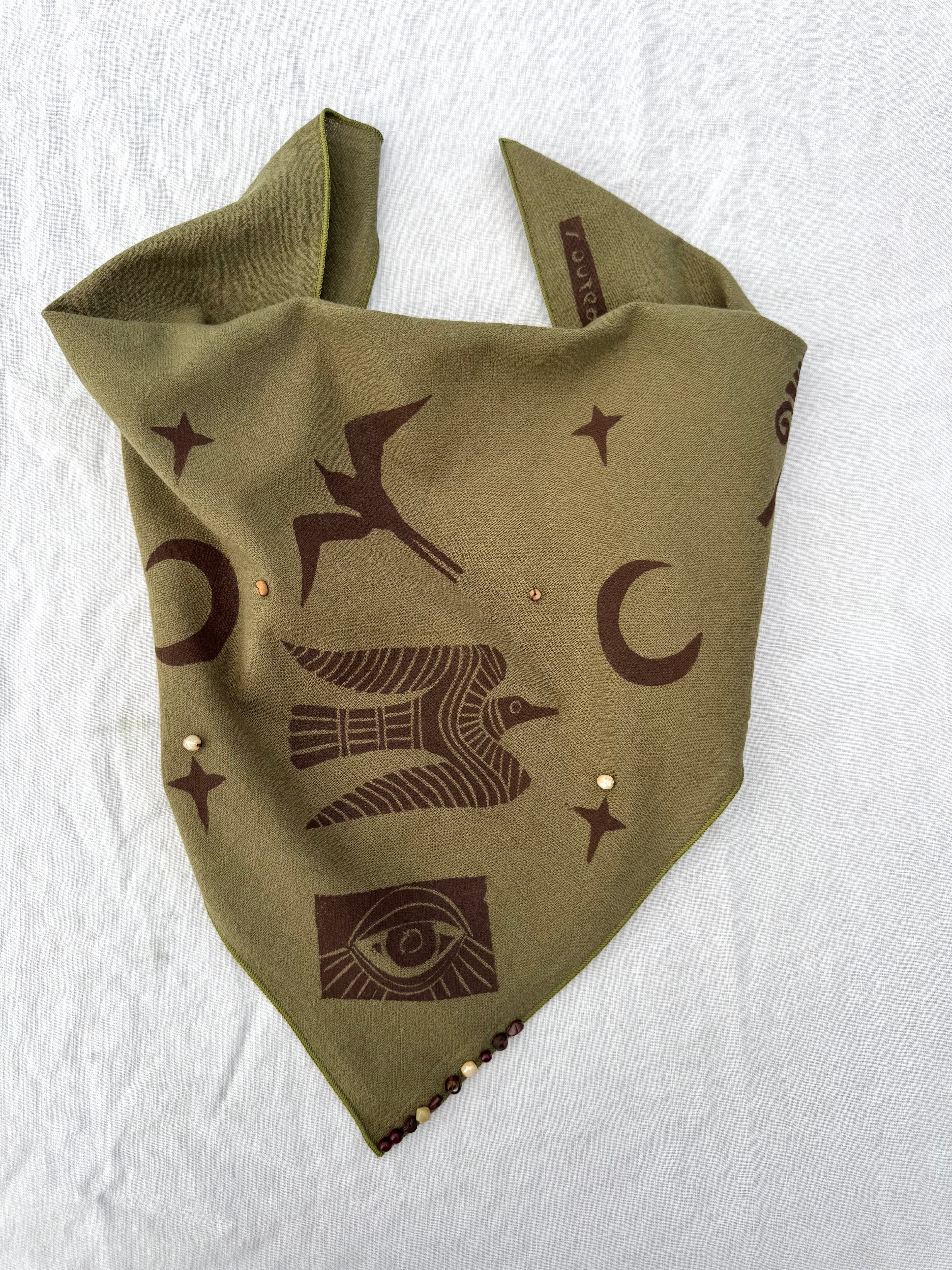 Moss Green Bandana: Bird's-Eye