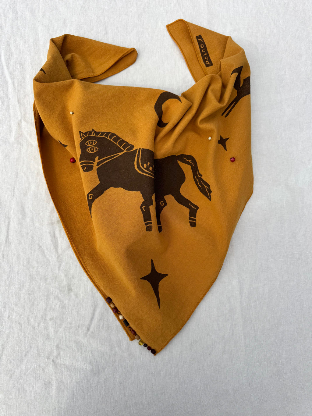 Mustard Yellow Bandana: Cosmic Horse
