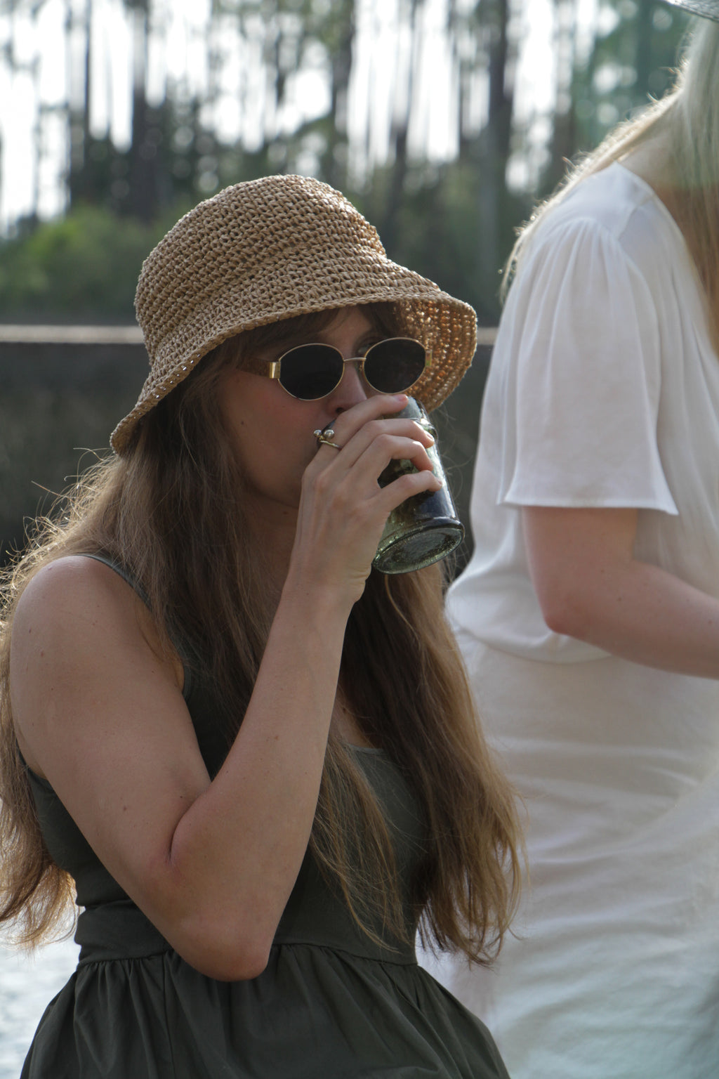 Hammered Green Glasses