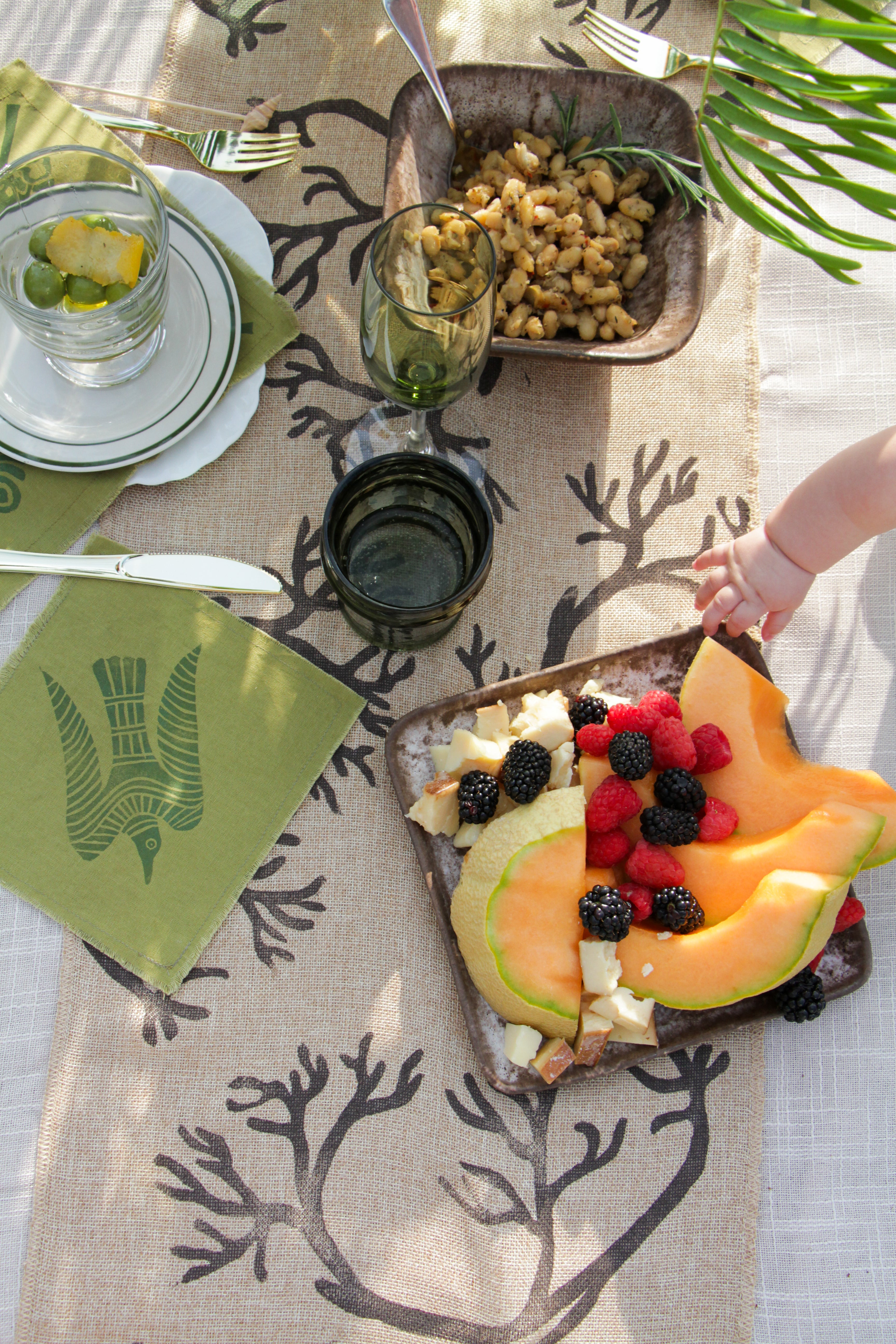 Olive Green Cocktail Napkin