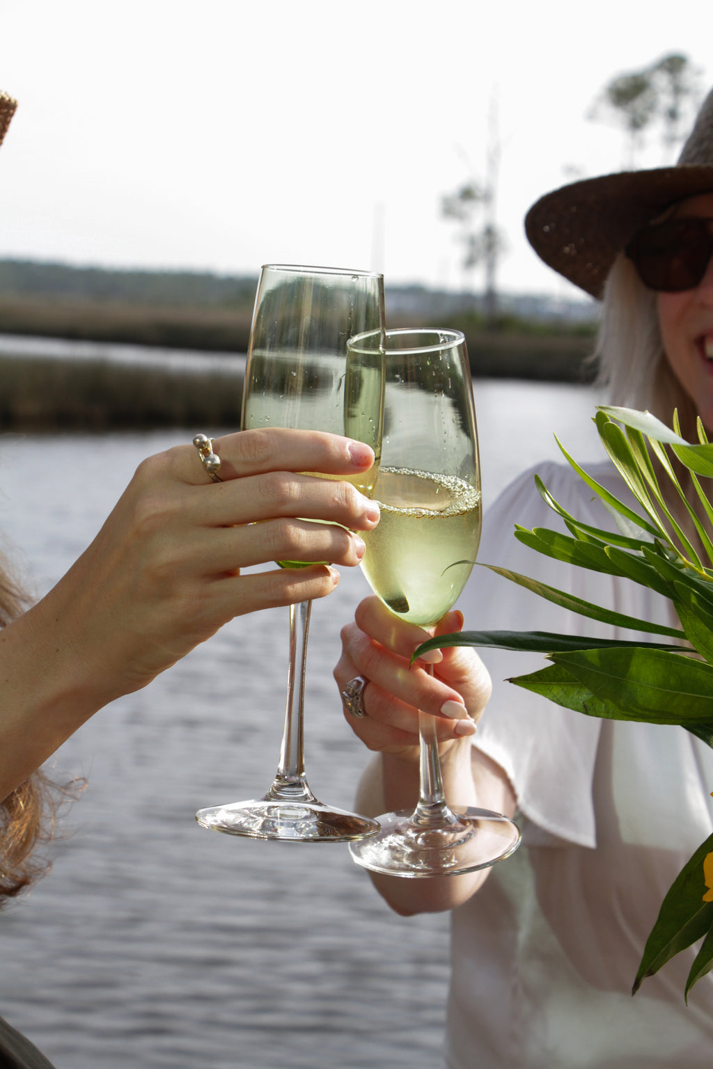 Green Champagne Glasses